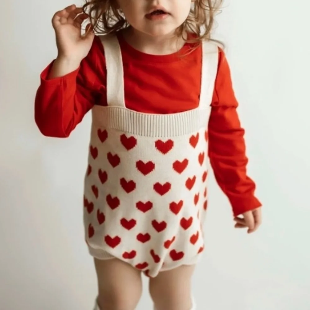 Cat & Jack Red and Cream Heart Diaper Cover